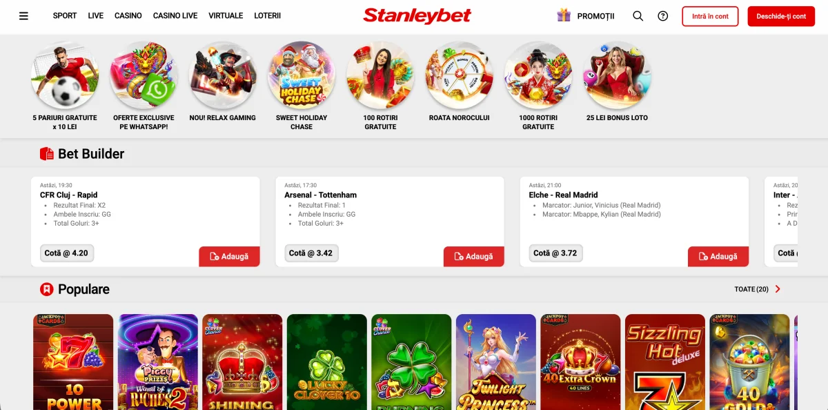 Stanleybet Romania – platforma pariuri si cazino online